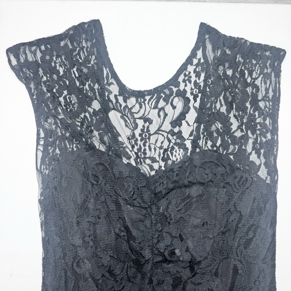 Vtg Fredericks Hollywood Black Lace Formal Dress 7/8 Gothic Victorian Ren Prom - Picture 12 of 16